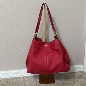 Coach hot pink Shoulder Bag pebble leather